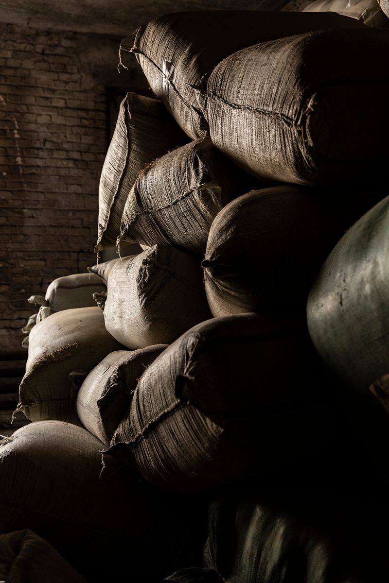 © Lukas Ratius - Sacks with pillows at the state refugee reception Saarland in Lebach