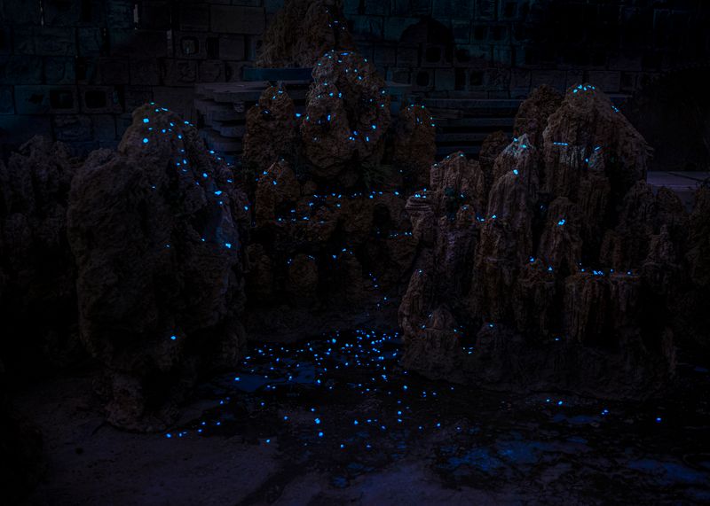 © Pang Hai - Shining stone: the landscape stone in the stone factory lights up，like the stars in the sky at night.