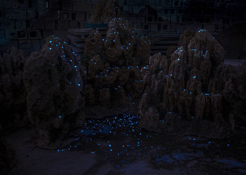 © Pang Hai - Shining stone: the landscape stone in the stone factory lights up，like the stars in the sky at night.