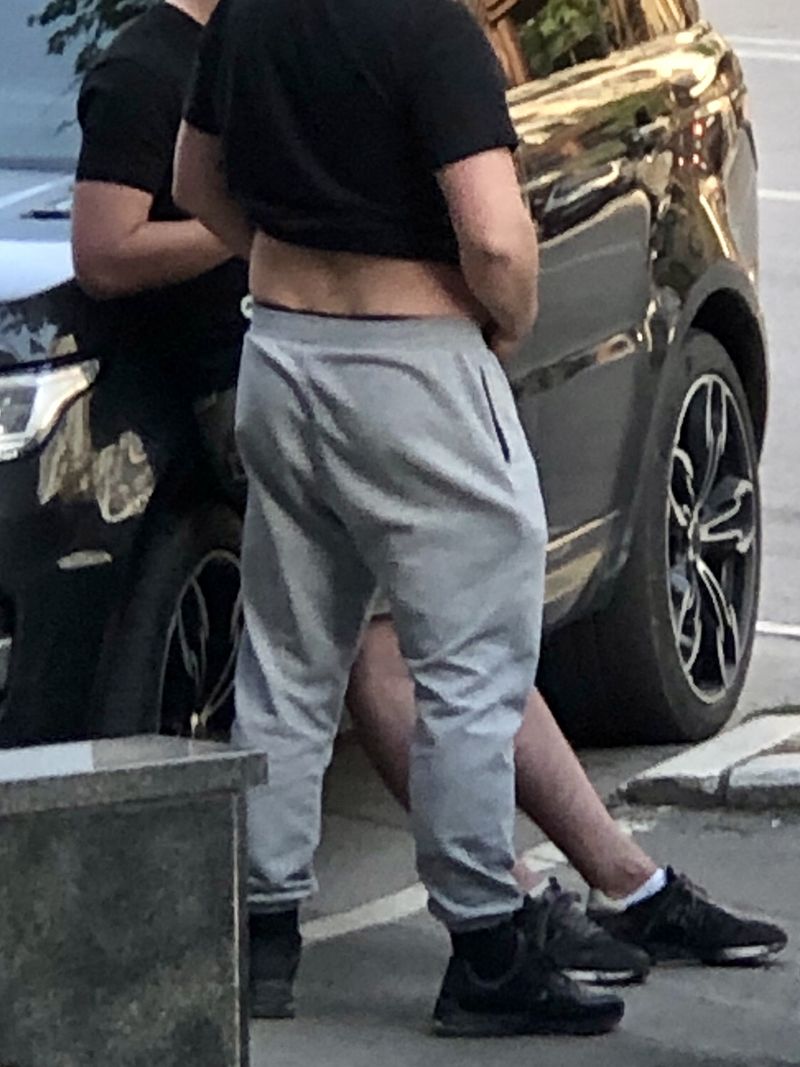 © Filip Bojovic - Grey sweatpants are really popular clothing item in Serbia. Scratching & showing off your naked stomach is also popular.