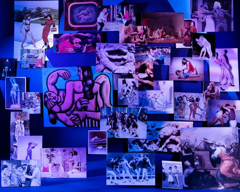 © Kim Hoeckele - Women on a Blue Background, Archival Pigment Print, 40 x 50 inches, 2023
