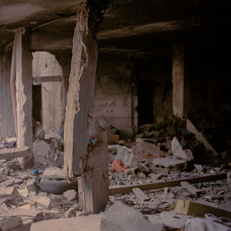© Fabrizio Bilello - A house bombed by IOF in Balata refuge camp. Nablus, December 2024.