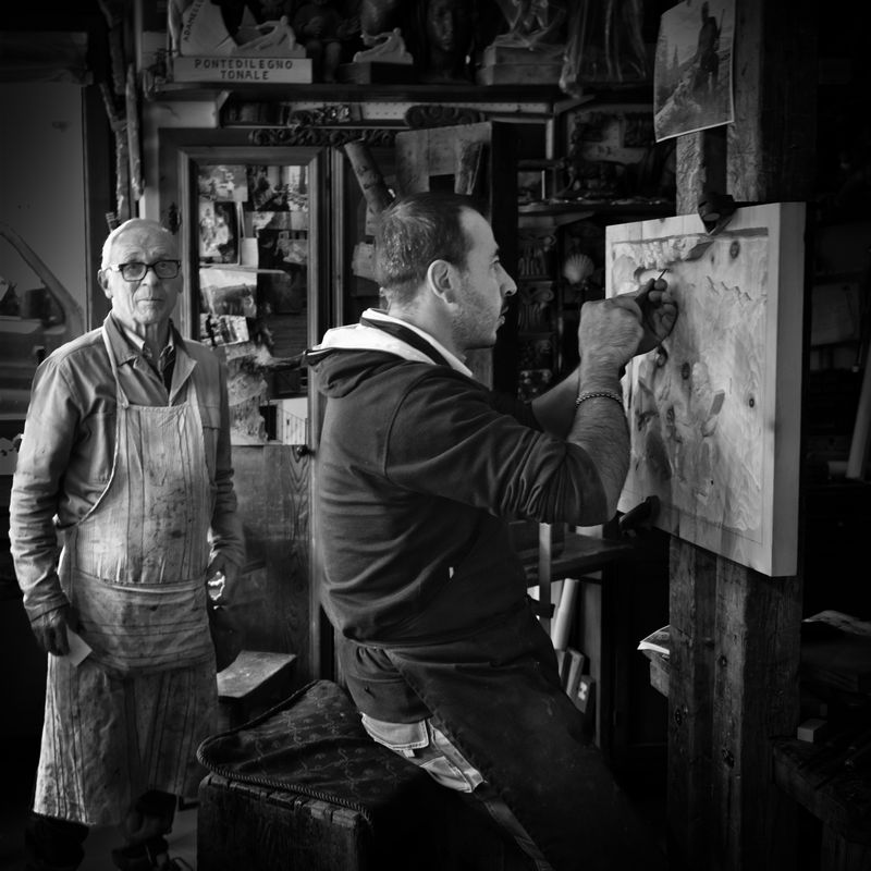 © Kip Harris - Pietro and Antonio Sandrini, Wood  Carvers, Ponte di Legno