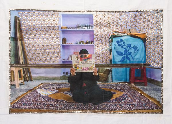 © Spandita Malik - Kosar Size: 35 x 26 inch Medium: Heat Transfer Print on Khadi, Gotta Patti and Zardozi Embroidery