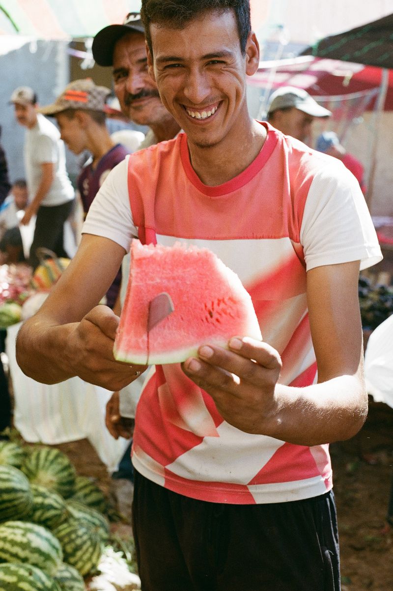 © Annissa Durar - A warm gesture of hospitality—a fresh sample of watermelon at the market I couldn’t refuse