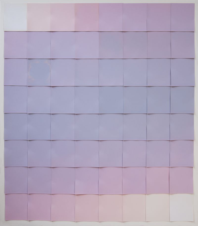 © Rachelle Bussières - Time's Measure (1 minutes and 4 seconds), 2025, 64 luminograms on black-and-white gelatin silver paper20 × 24 in