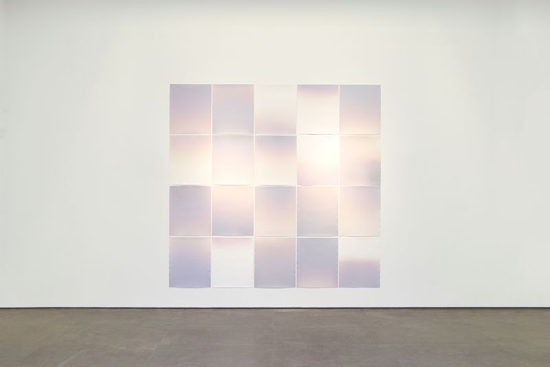 © Rachelle Bussières - Ciels (printemps), 2025, Luminogram on black-and-white gelatin silver paper99 x 109 inches (20 × 24 in/each)
