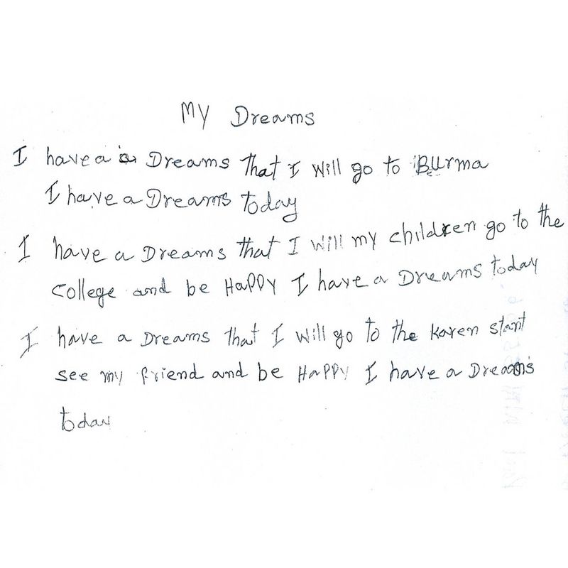 © Selma Fernandez Richter - Saw Bu Gay’s homework on Martin Luther King Day.