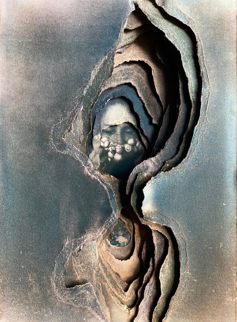 © ramona zordini - single-colour Cyanotypes, toned and layered.