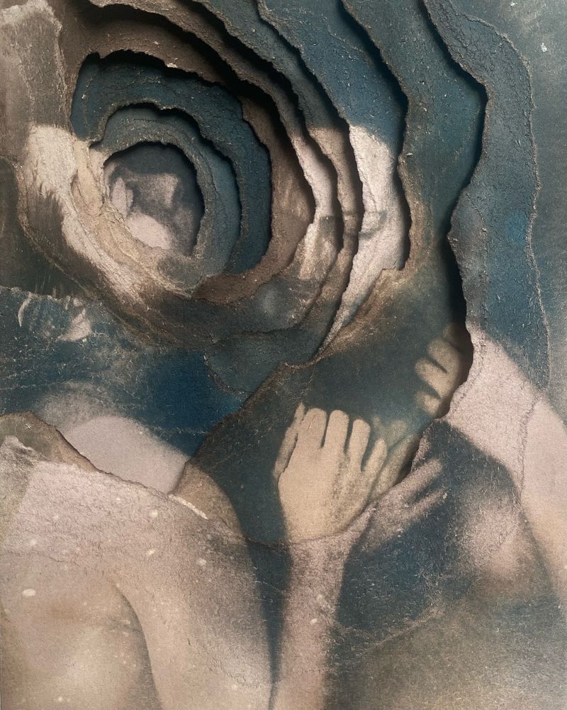 © ramona zordini - single-colour Cyanotypes, toned and layered.