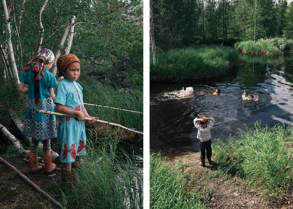 © Natasha Budantseva - The river flows right by the house. They use it for household water needs, swim in it, and catch fish from it.