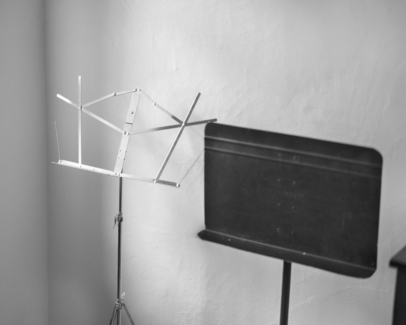 © Ruth Lauer-Manenti - Two Music Stands, archival pigment print, 9" x 11"
