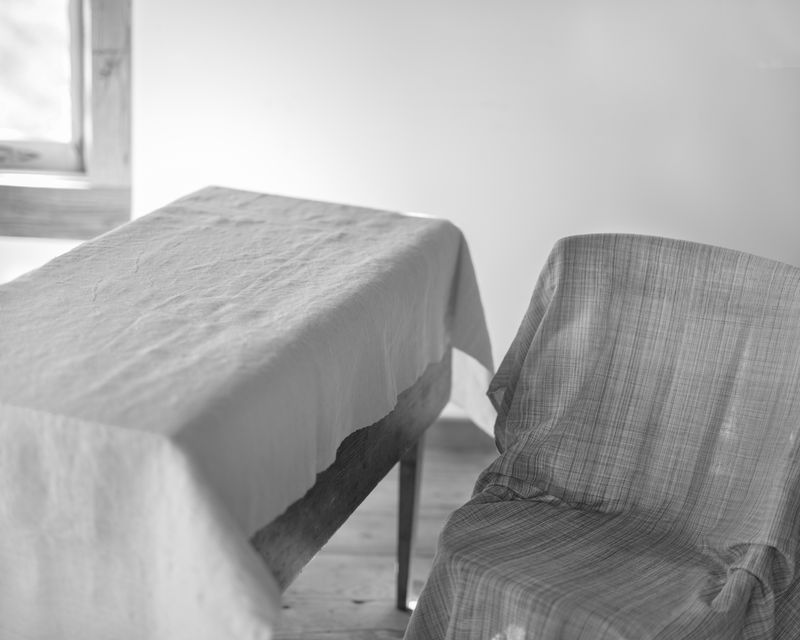 © Ruth Lauer-Manenti - Table and Chair, archival pigment print 12" x 15", gelatin silver print 4" x 5"