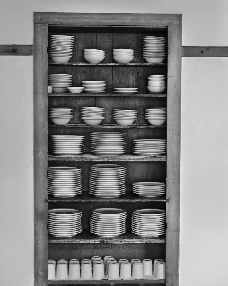 © Ruth Lauer-Manenti - Stacked Dishes, archival pigment print 15" x 12", gelatin silver print 5" x 4"
