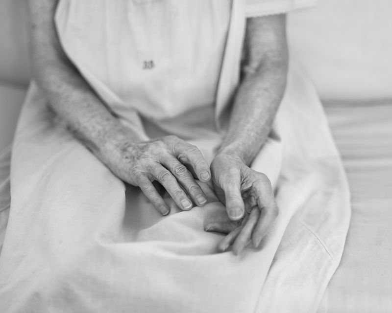 © Ruth Lauer-Manenti - Hands No. 1, archival pigment print 12" x 15", gelatin silver print 4" x 5"