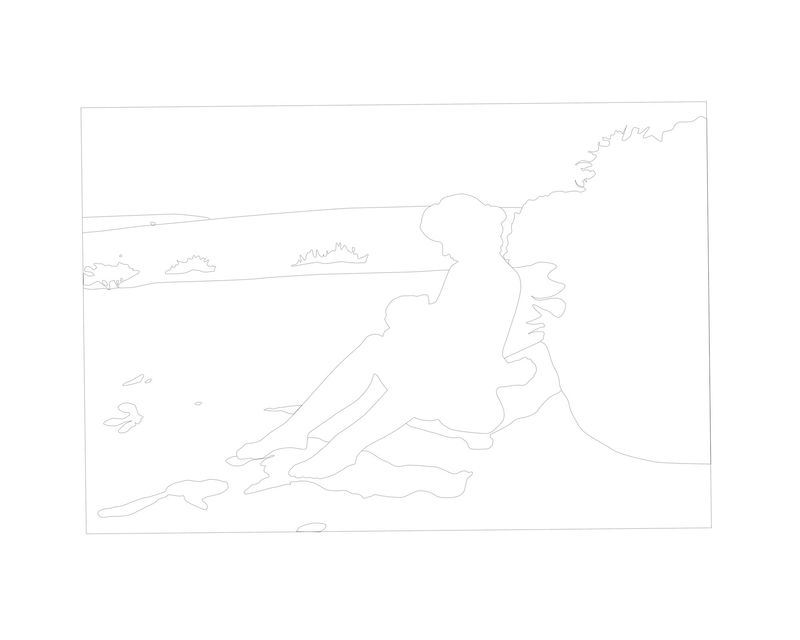 © Simon Sola Holischka - the artist as a baby with his mother, outline