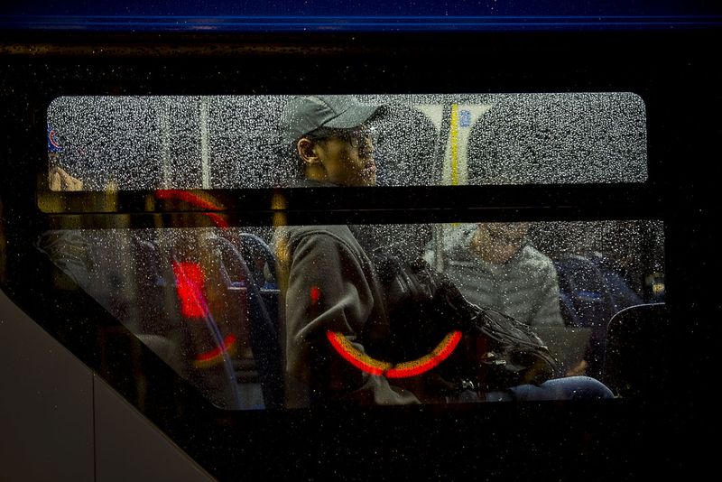 © Steven Edson - Evening bus ride in the rain. Cambridge, MA.