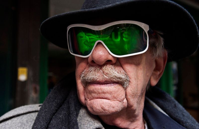 © Steven Edson - Man with USA sunglasses, NYC, NY