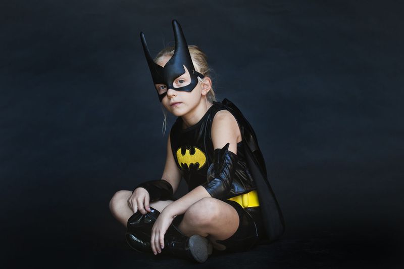 © Steven Edson - Young girl dressed in Bat Girl costume. Belmont, MA