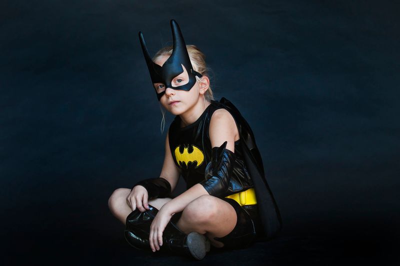 © Steven Edson - Young girl dressed in Bat Girl costume. Belmont, MA