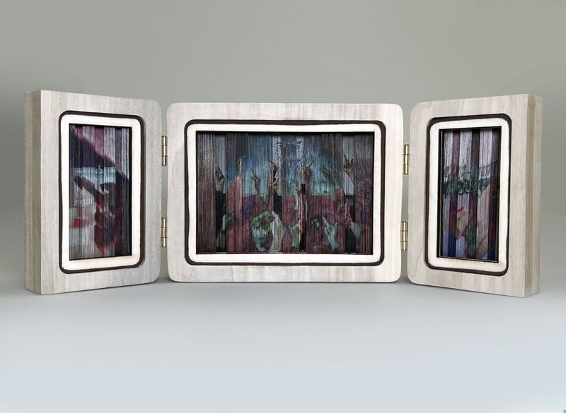 © Mona Bozorgi - Audacity III, 2025, Archival inkjet print on silk fabric(dismantled), 17 x 6.5 in