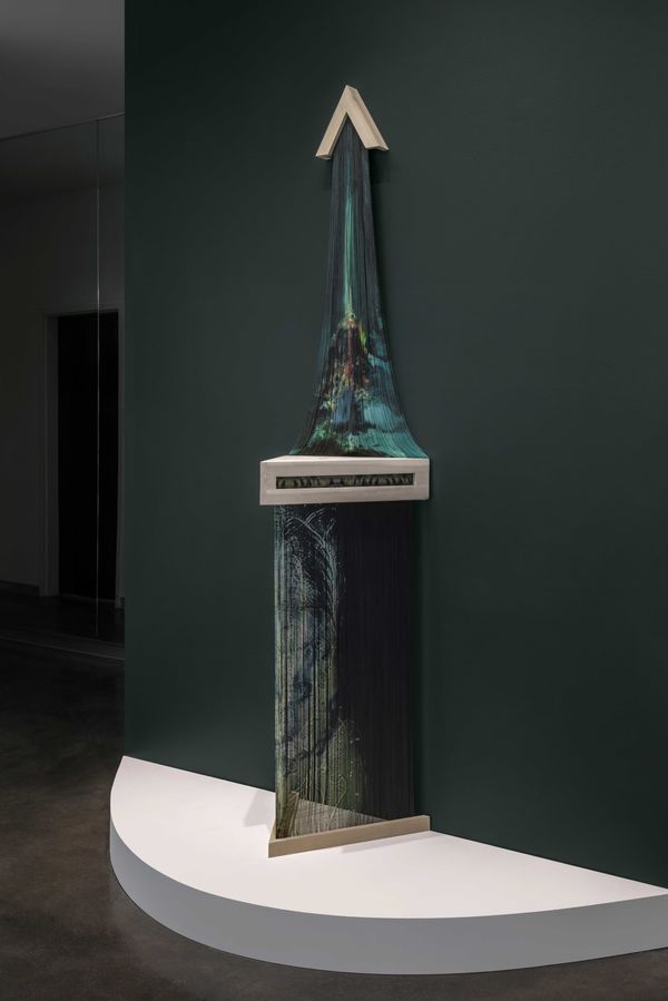 © Mona Bozorgi - Peacock, 2026, From Threads of Freedom series, Archival inkjet print on silk fabric.