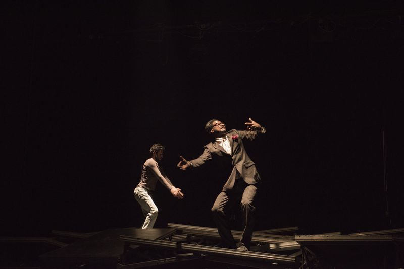 © Ali Arkady - 24/02/2014 - Baghdad, Iraq - Ahmed Moneka, 25, performs on stage during a production of "Solitary" in Baghdad. © Ali Arkady