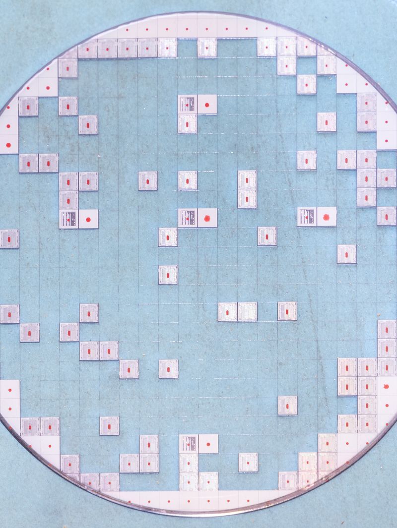 © Enka Springub - Wafer with removed microchips at the Mineralogical Museum in Hamburg, Germany.