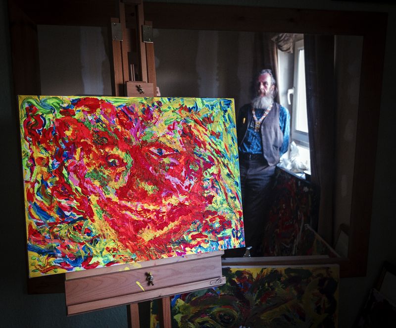 © John Perivolaris - Frankie Robertson at Home, 13 August 2019. `Different colours made of tears.’