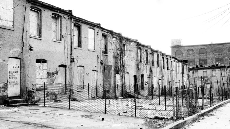© John Perivolaris - Derelict Housing, Border of Greenmount West and Oliver, Baltimore, 2009.