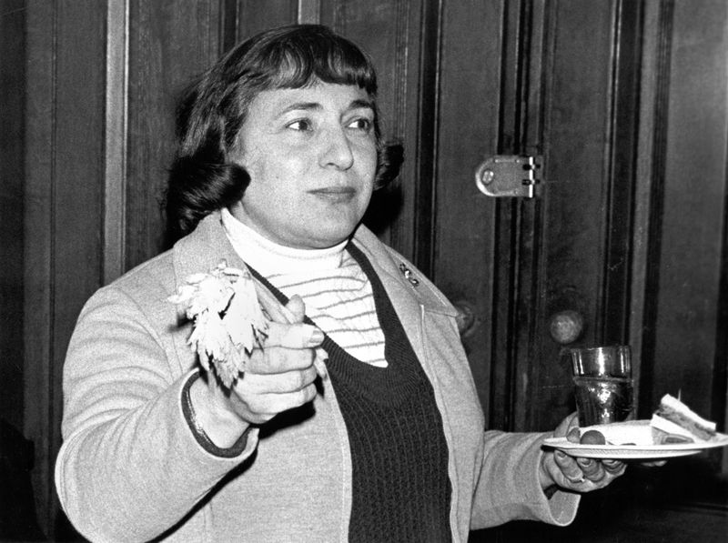© Diana Mara Henry - Woman with celery at tennis fundraiser for the Women's Political Caucus, the Armory, Manhattan.