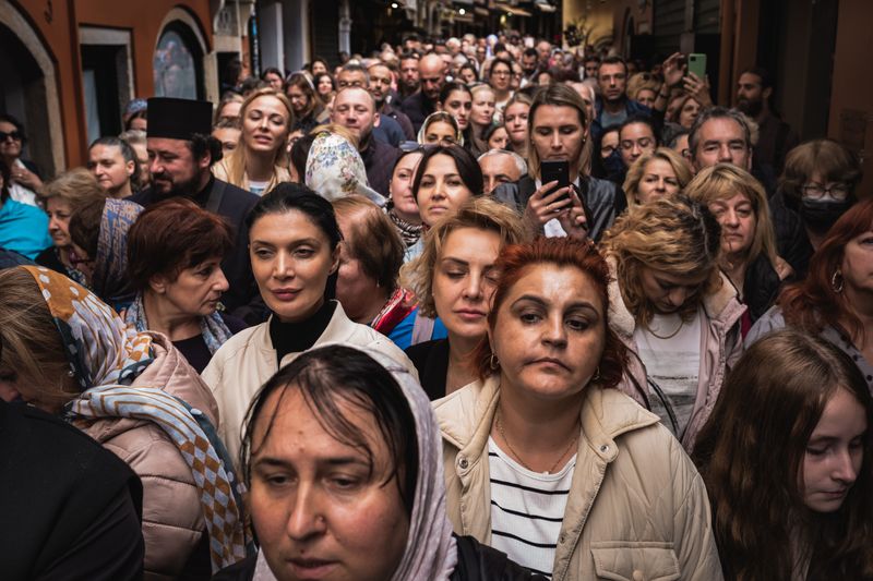 © Christopher Jones - Procession of Saint SpyridonCorfu Town.Devotees follow the relic of Saint Spyridon during the annual procession.