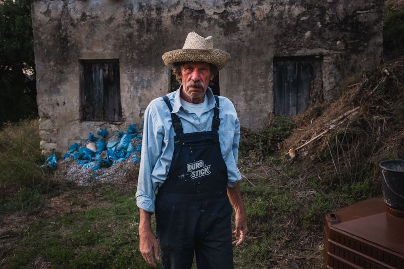 © Christopher Jones - Georgios in gardenRaftades, Corfu.Georgios tends his garden at his home in the island’s interior.