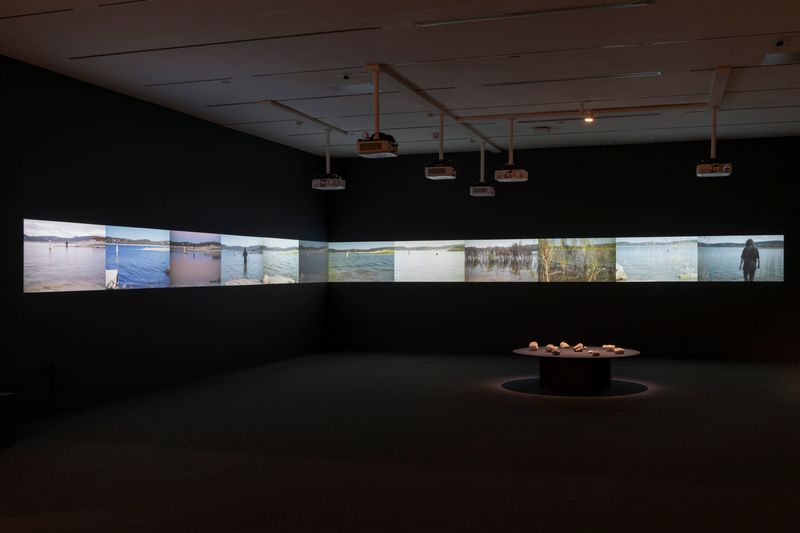 © Tova Katzman - 12 channel video - 12 months of walking or swimming to Sometimes Island