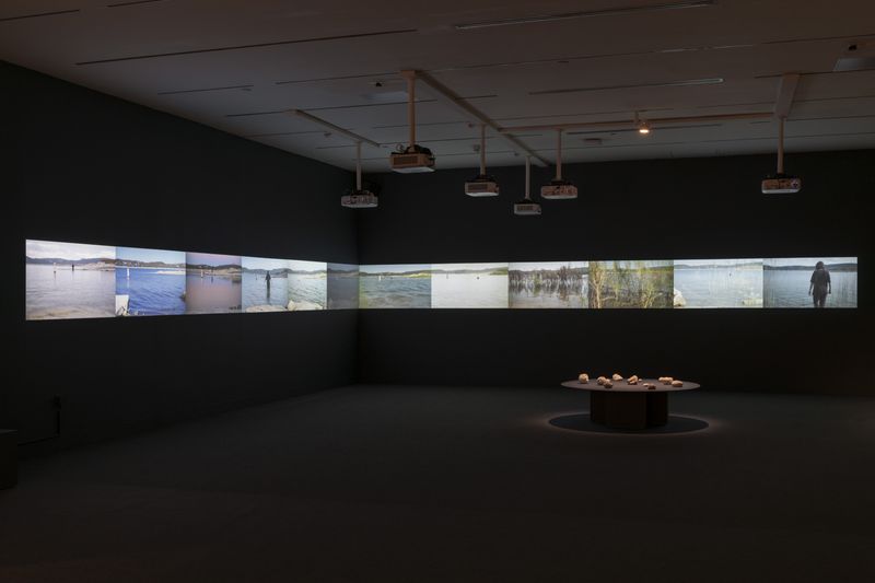 © Tova Katzman - 12 channel video - 12 months of walking or swimming to Sometimes Island