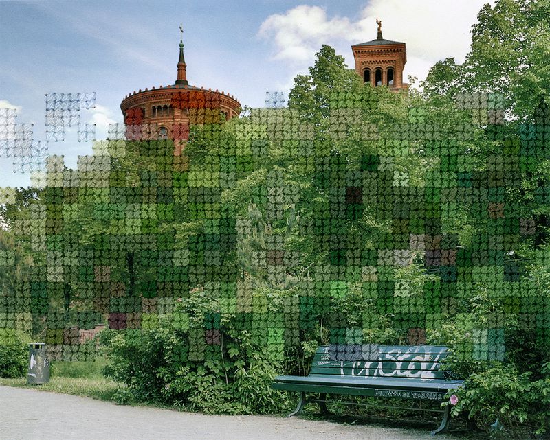 © Diane Meyer - Engeldamm, Hand Sewn Archival Ink Jet Print, 2019