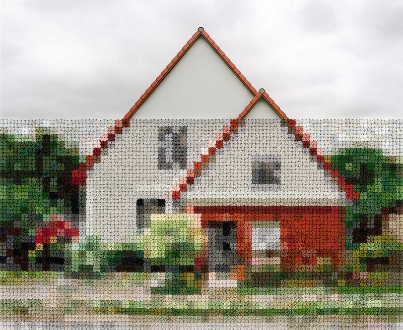 © Diane Meyer - House, Former Wall Area Near Lichterfelde-Sud, Hand Sewn Archival Ink Jet Print, 2017