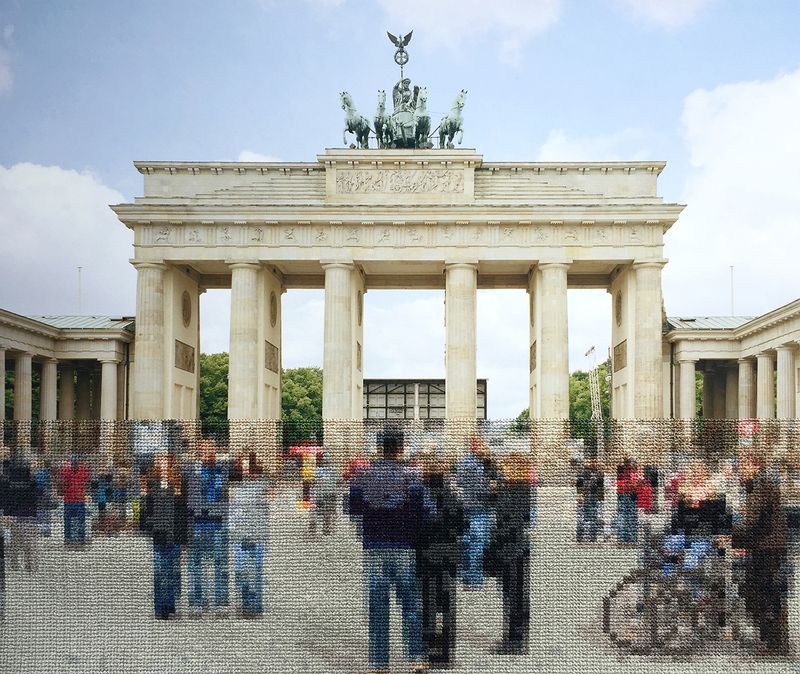 © Diane Meyer - Brandenburg Gate, Hand Sewn Archival Ink Jet Print, 2015