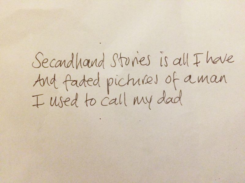 © Sina Opalka - "Second hand stories is all I have and faded pictures of a man I used to call my dad".