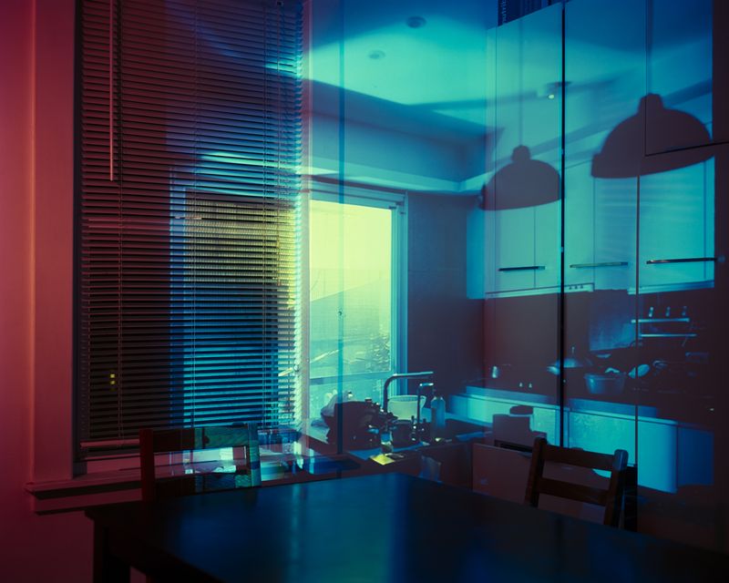 © Andrew Zou - Vitus moved from Taiwan, China, to Boston in 2024 to study art. The projected image shows the kitchen of his home in Taiwan.