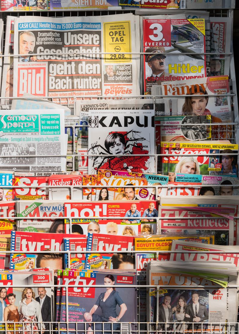© Hahn Hartung - Magazines and newspapers, including the German "BILD" with the title "Our Society is going down the drain