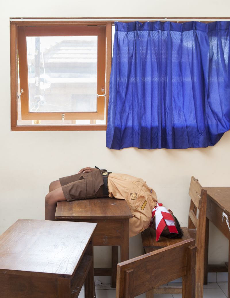 © Hahn Hartung - A boy during a tsunami exercise of a school in Jimbaran on Bali.