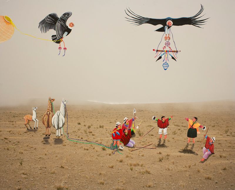 © Karen Miranda-Rivadeneira - the offering in the paramo, oil paint intervention of Luis Toaquiza