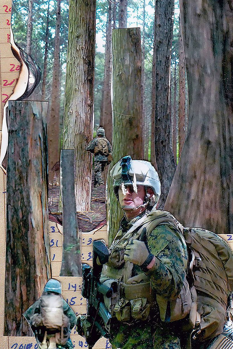 © Ryan Mitchell - Thumbs Up. 4x6, Collage and mix media