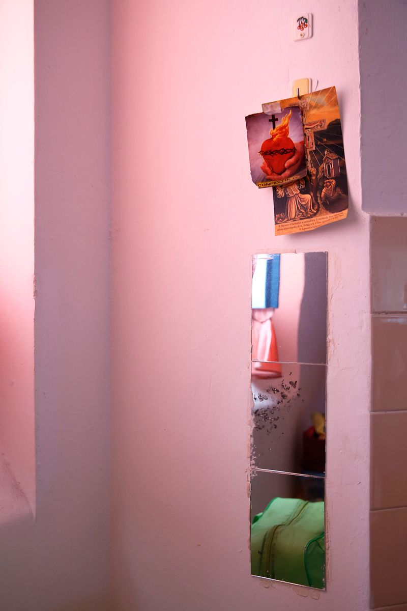 © Francesca Pompei - The corner of a cell in the Camerotti building of the women's section of Rome's Rebibbia prison.