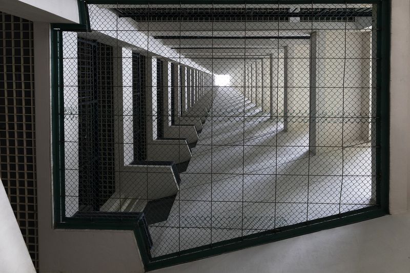 © Francesca Pompei - A perspective of an inner staircase of a building in the blocks in the centre of Forest City.