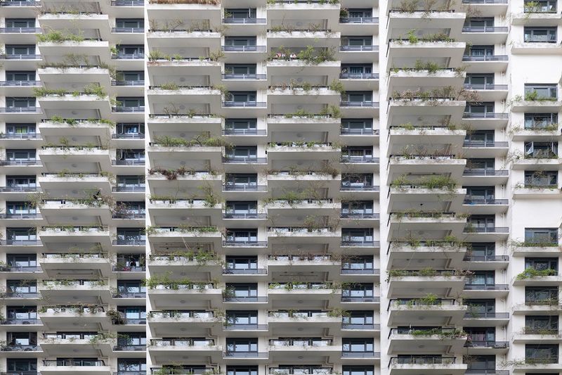 © Francesca Pompei - The facade of one building in the central blocks of Forest city.