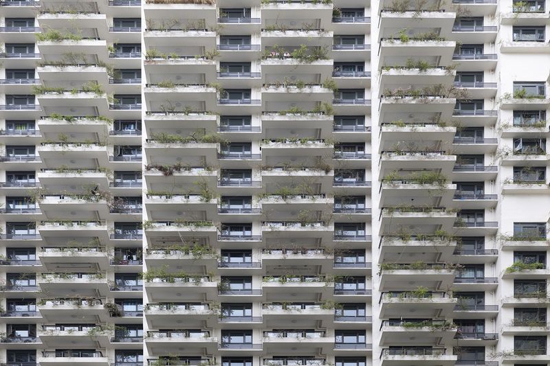 © Francesca Pompei - The facade of one building in the central blocks of Forest city.