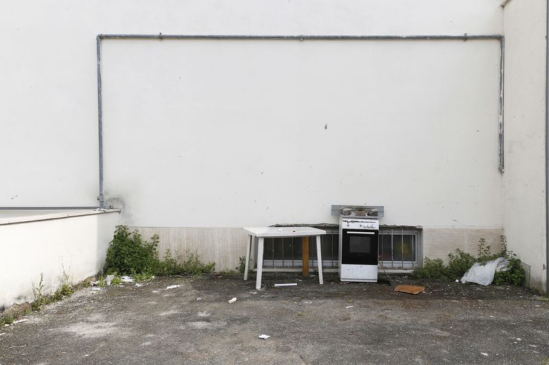 © Francesca Pompei - A kitchen corner in the inner courtyard of La Stampa,  former newspaper tipography in the Tiburtino district