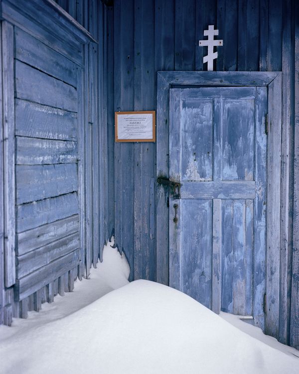 © Tanya Sharapova - The doors of a Christian church in Teriberka, which is closed as it is in a state of disrepair.